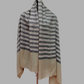 Pure pashmina horizontal black striped shawl