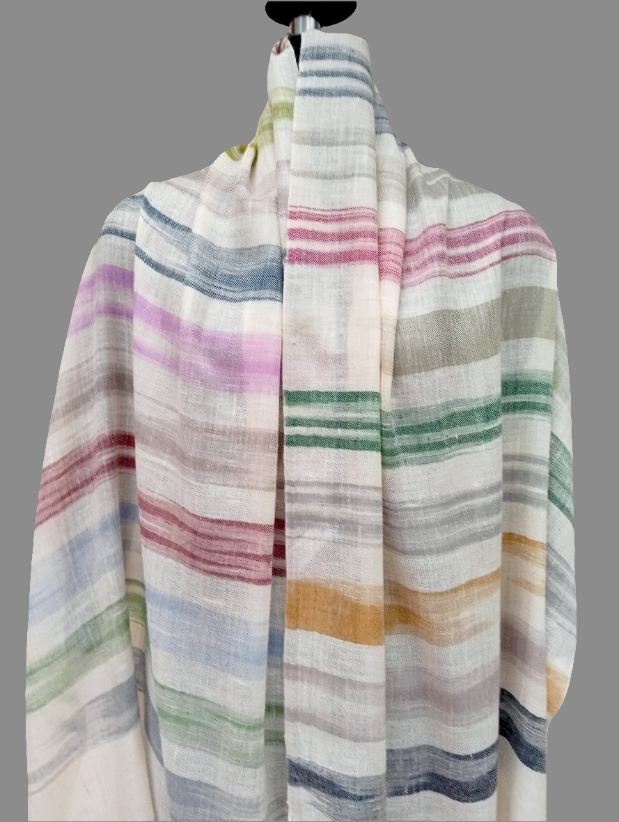 Hand made Pure pashmina multicolored stole