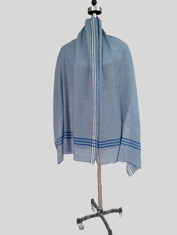 Combo box striped stole+fine wool stole