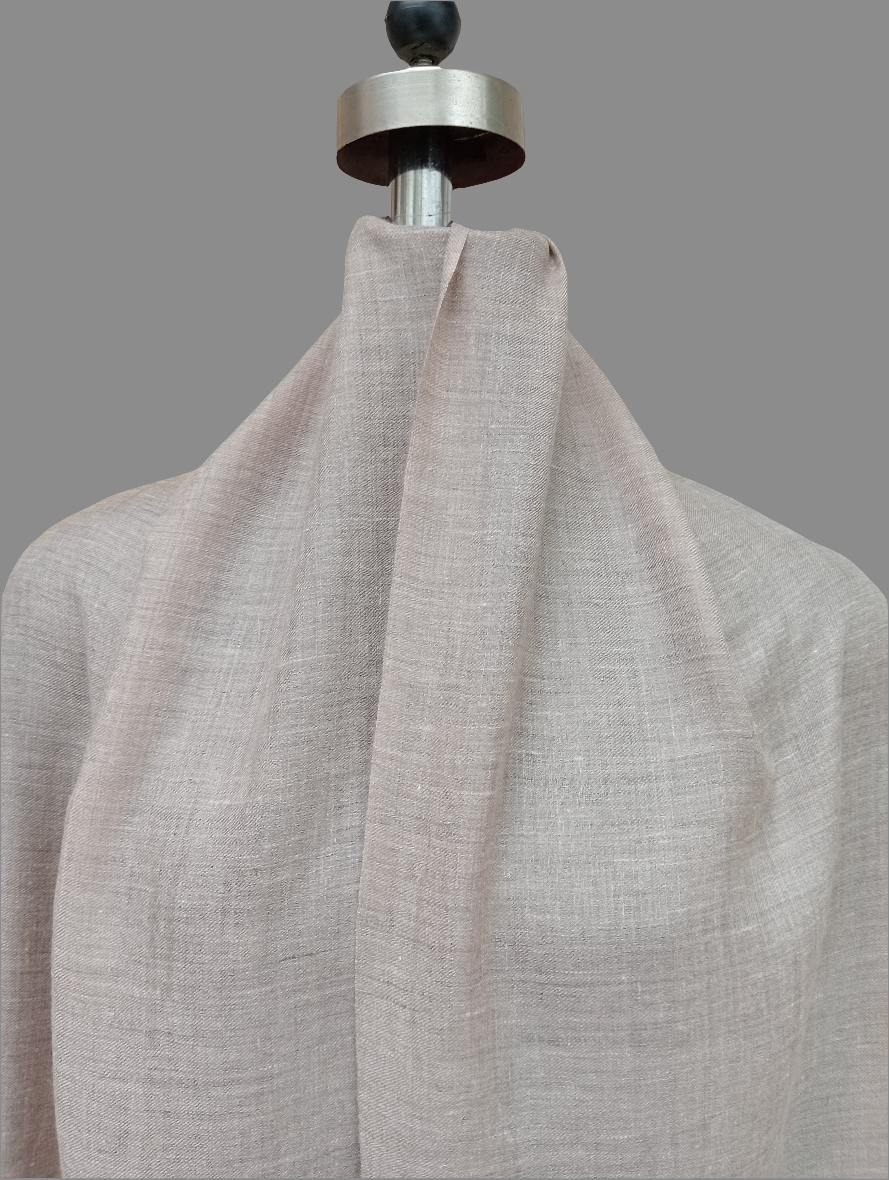 Hand made Pure pashmina plain beige shawl