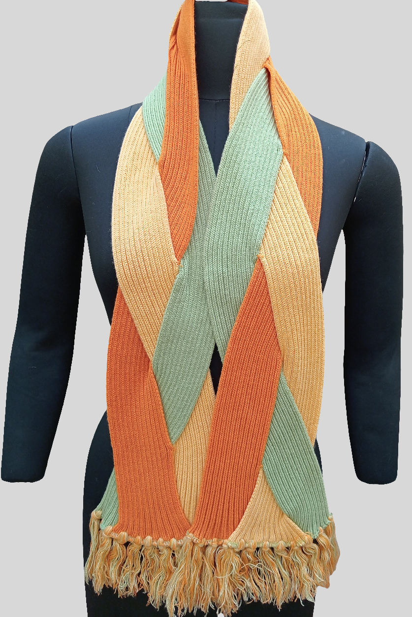 Pure wool scarf tricolour