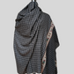 fine wool checks woven ikkat border shawl