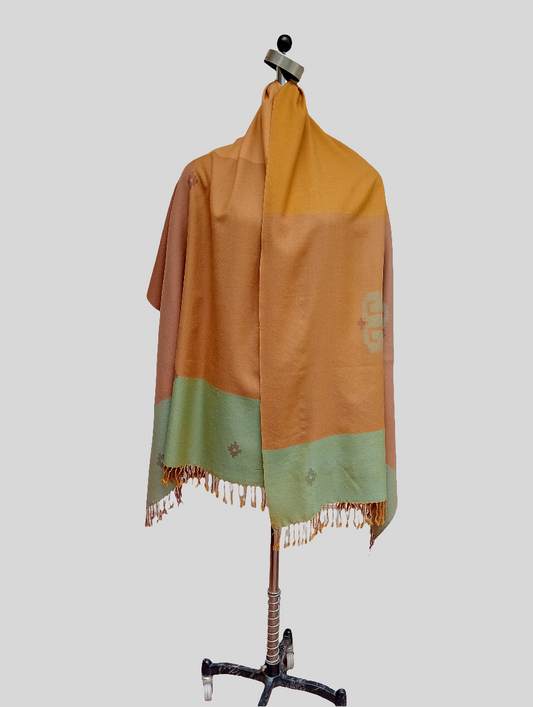 Ikkat design stole with tassels