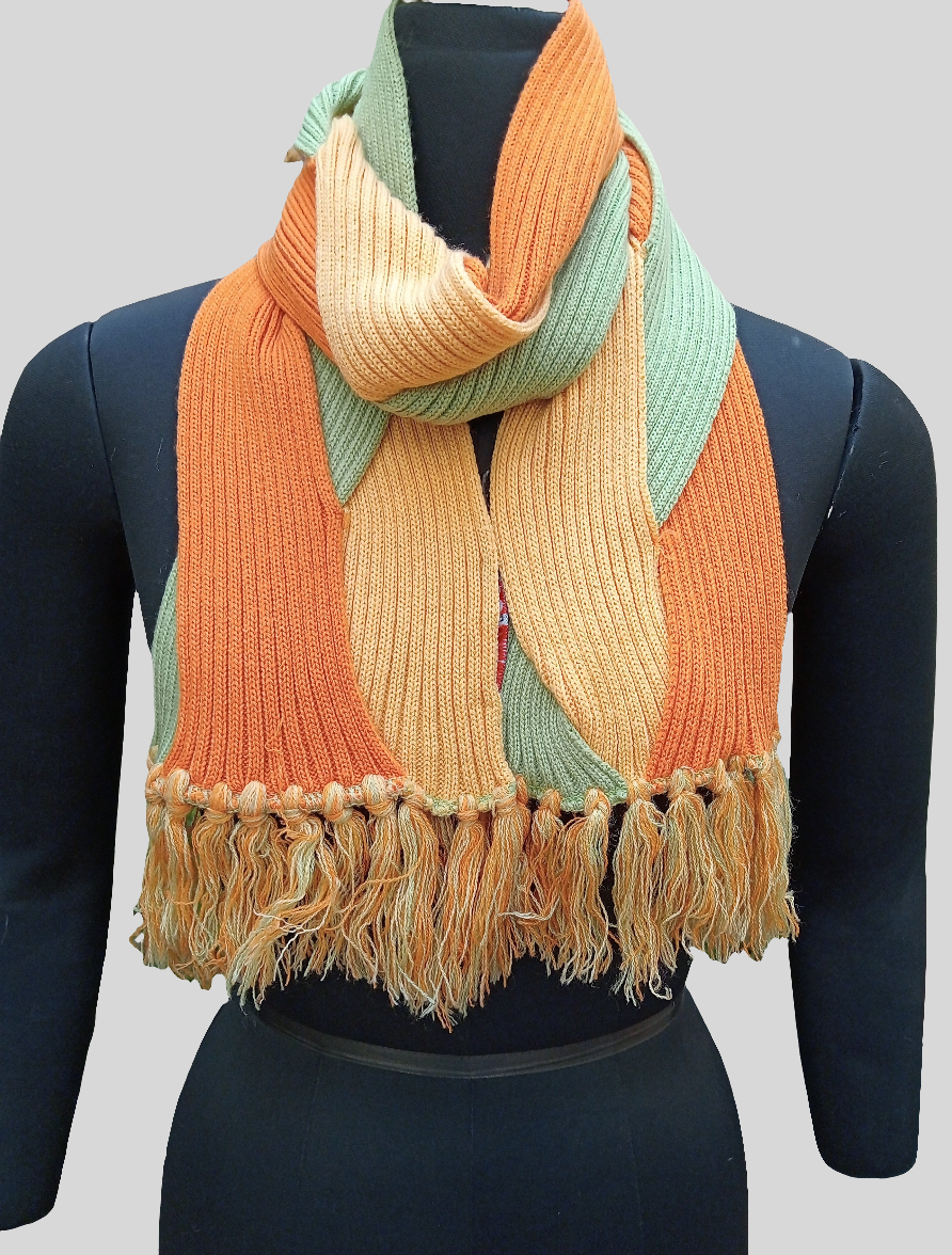 Pure wool scarf tricolour