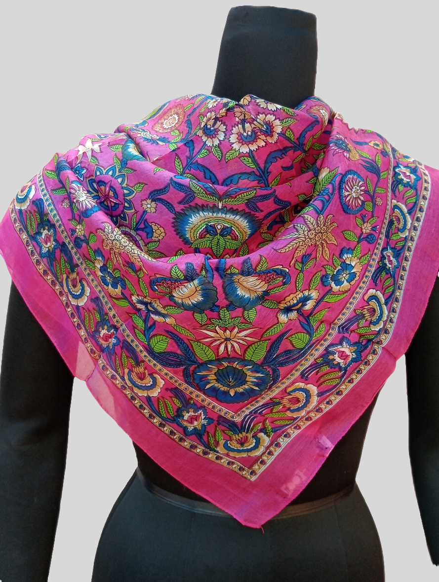 Pure silk scarf ( pink )