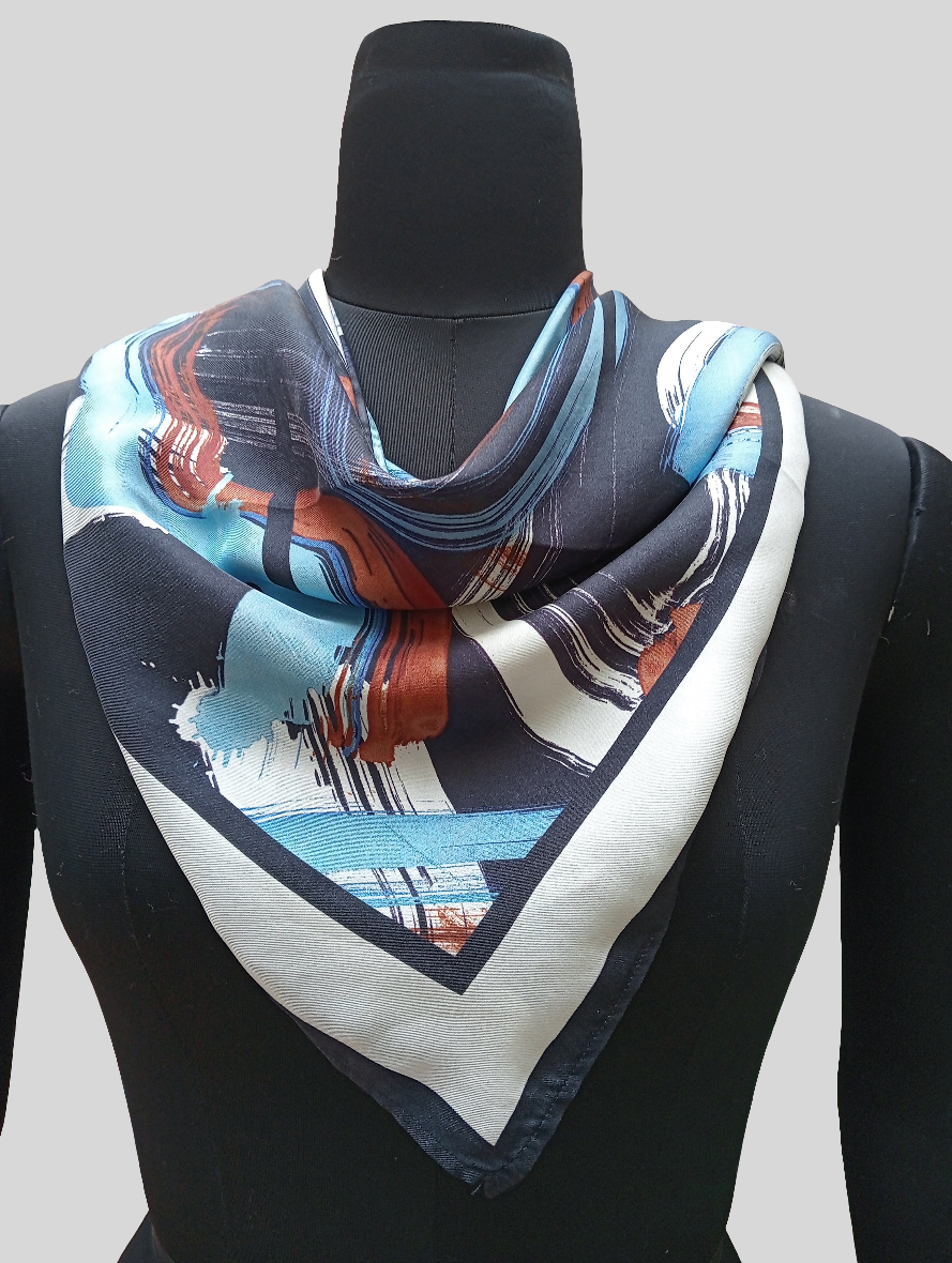 Pure silk scarf-abstract