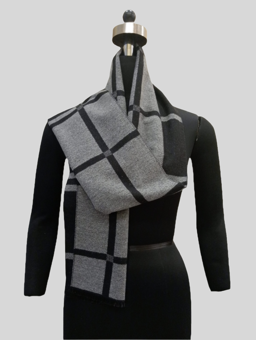 Reversible silk wool stole