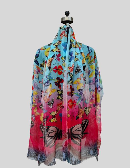 Butterfly chiffon stole