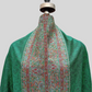 Green Self jacquard shawl with woven jamawar border