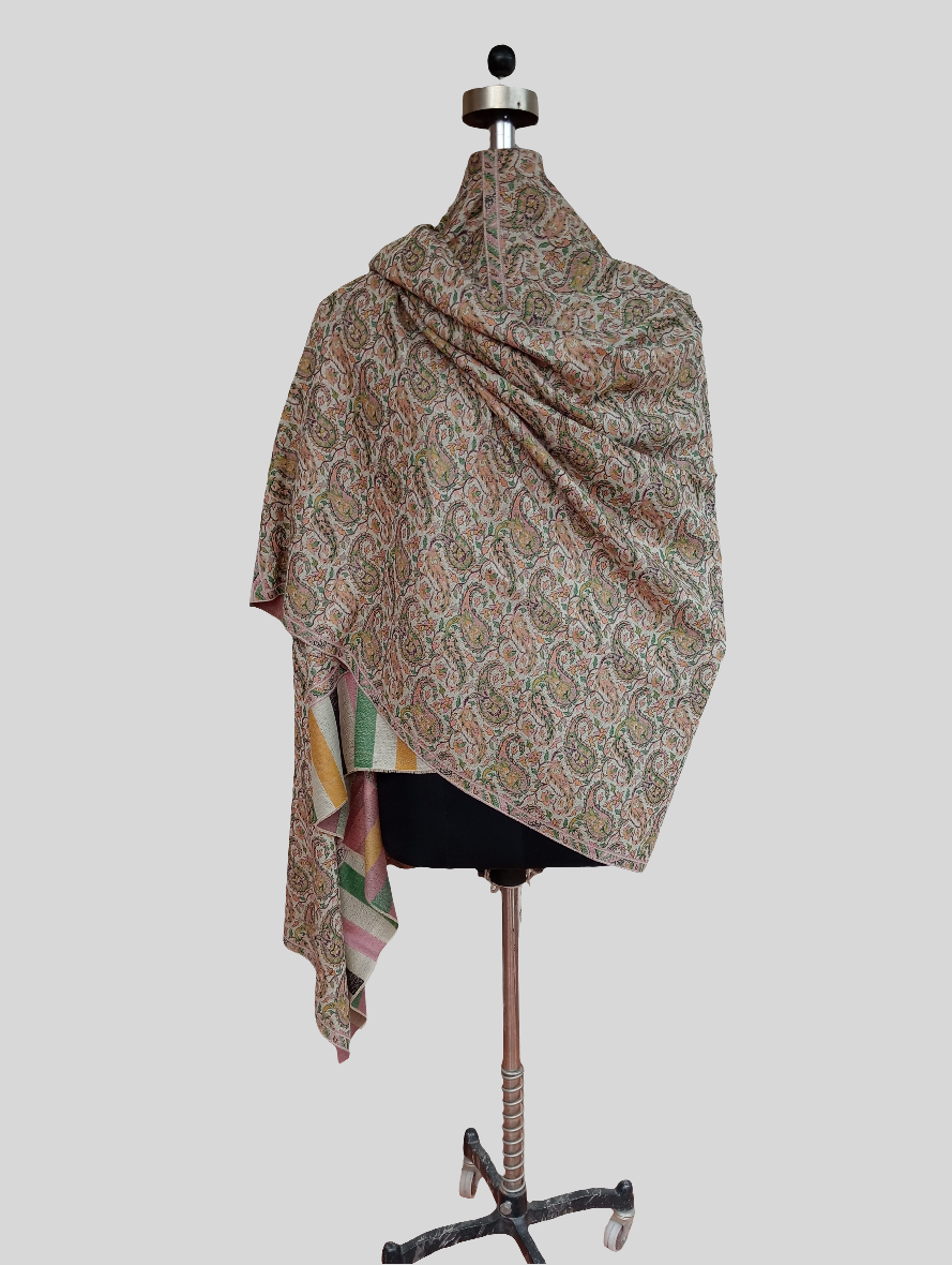 Green Floral print shawl