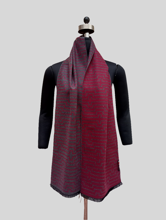 Silk wool reversible stole