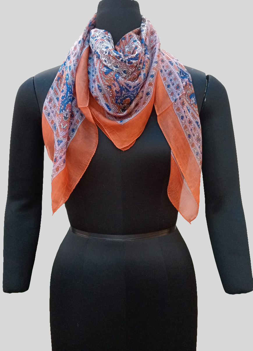 Pure silk scarf ( orange )