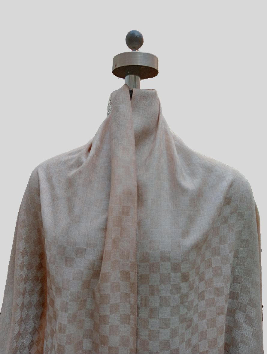 Super fine wool check stole