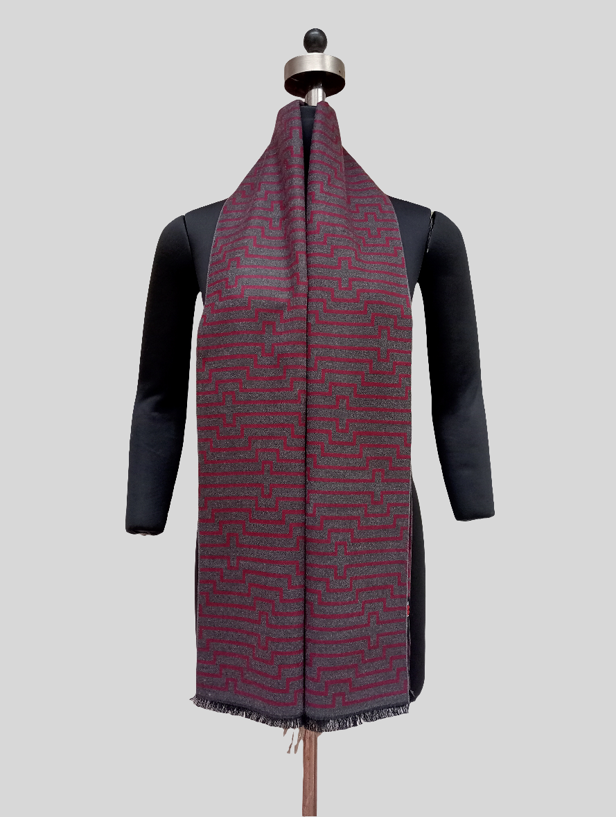 Silk wool reversible stole