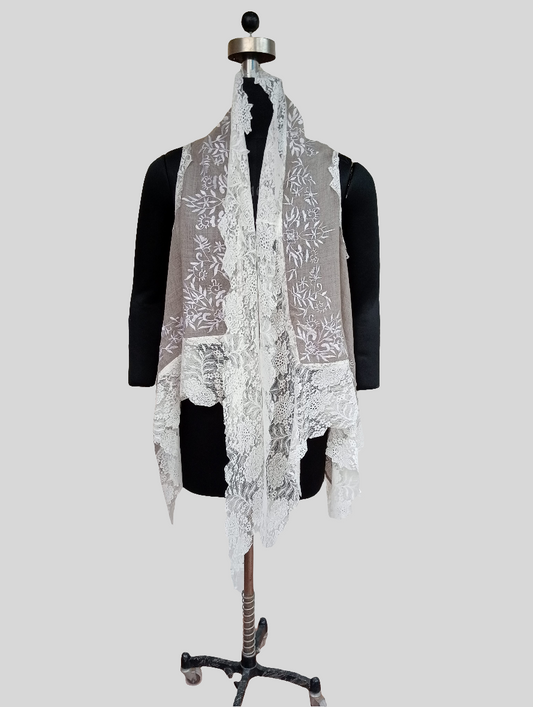 Super Fine wool embroidered lace jacket