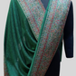Green Self jacquard shawl with woven jamawar border