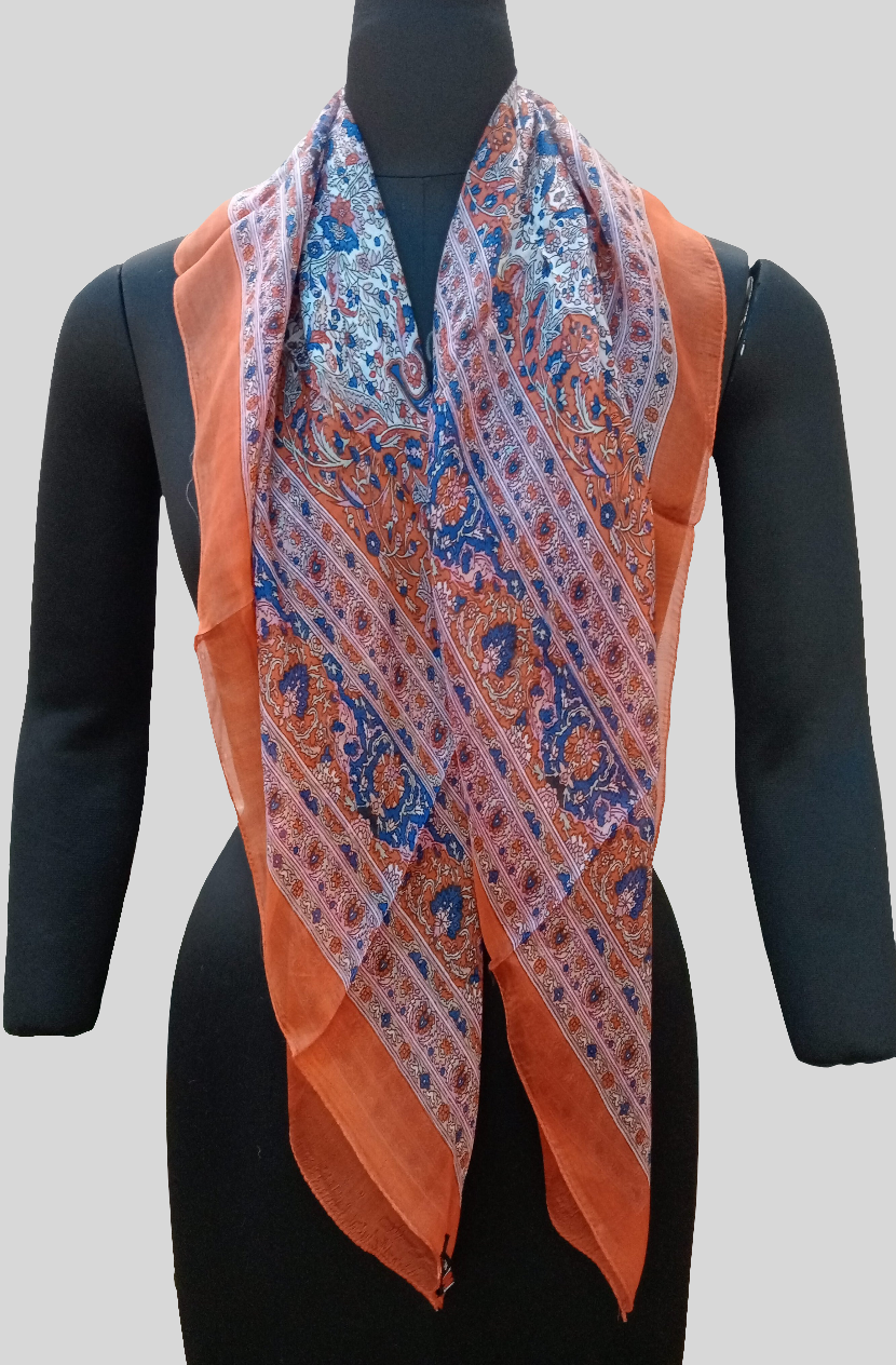 Pure silk scarf ( orange )