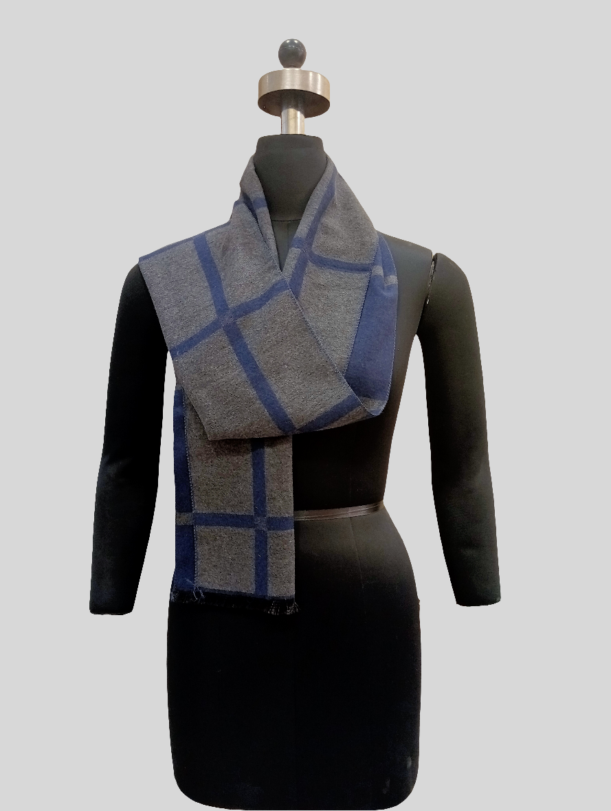 Reversible silk wool stole