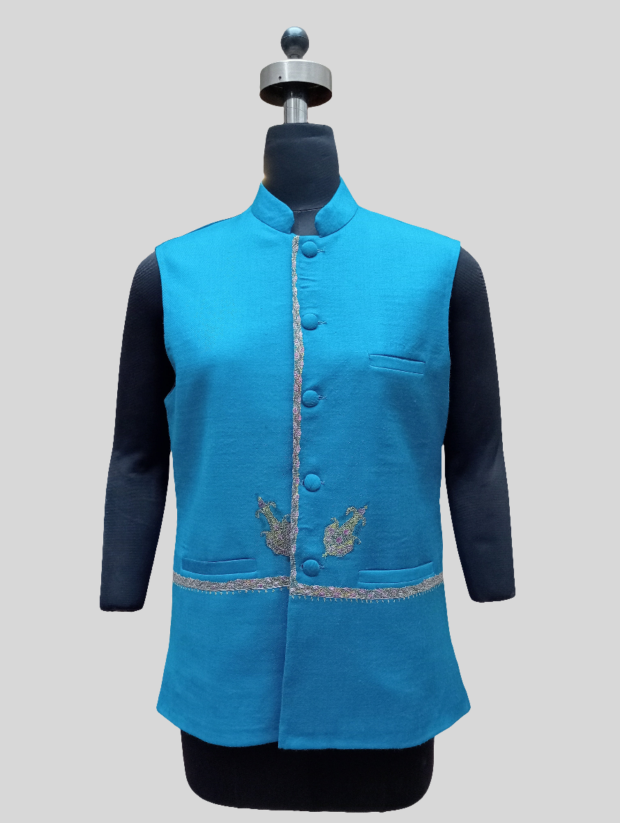 Embroidered border men's jacket