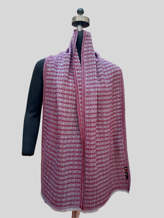 Fine wool geometric design stole