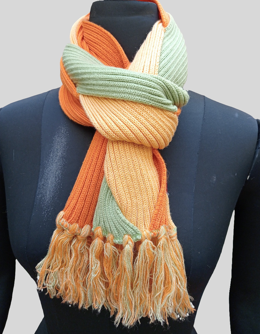 Pure wool scarf tricolour