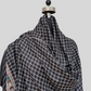 fine wool checks woven ikkat border shawl