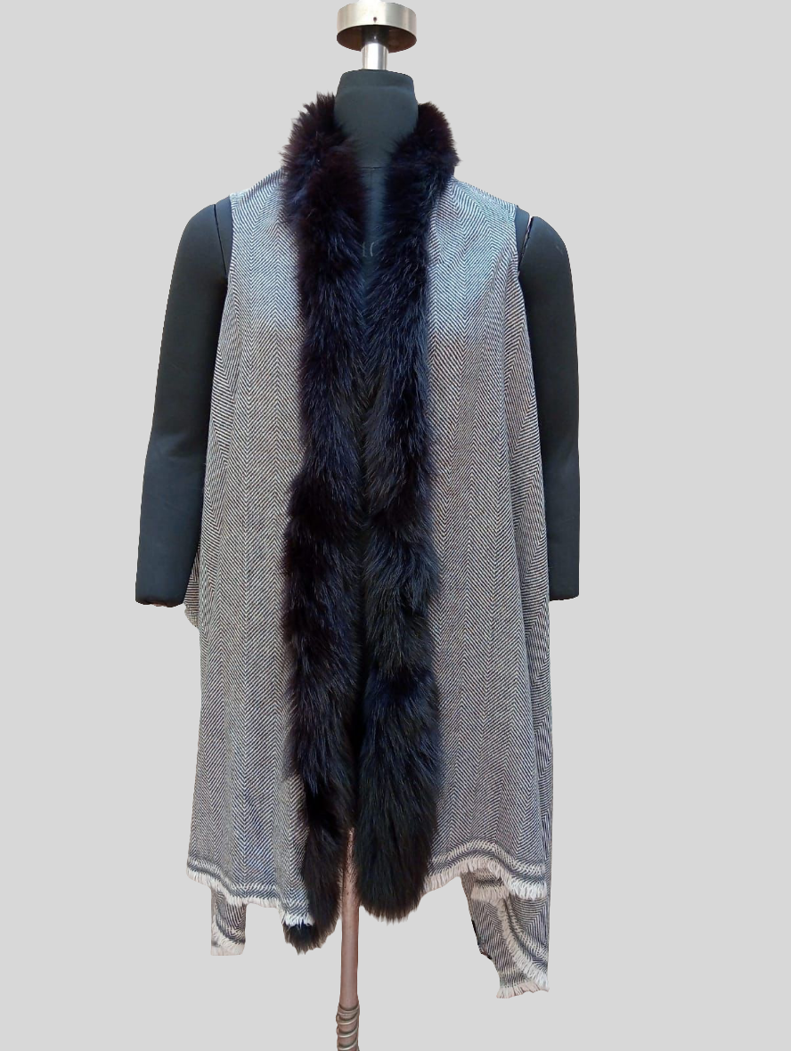 Cashmere fox fur Harringborn jacket