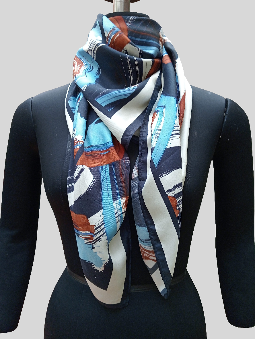 Pure silk scarf-abstract