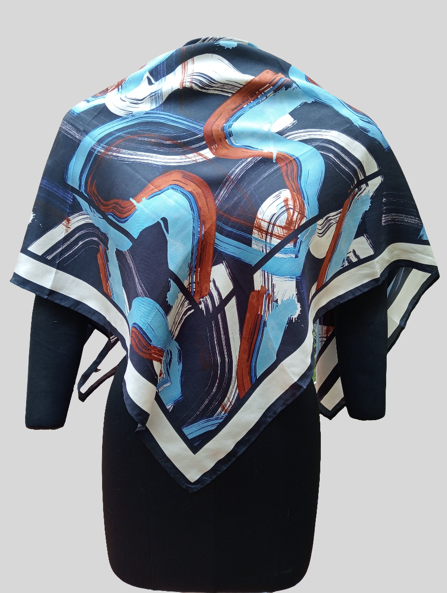 Pure silk scarf-abstract