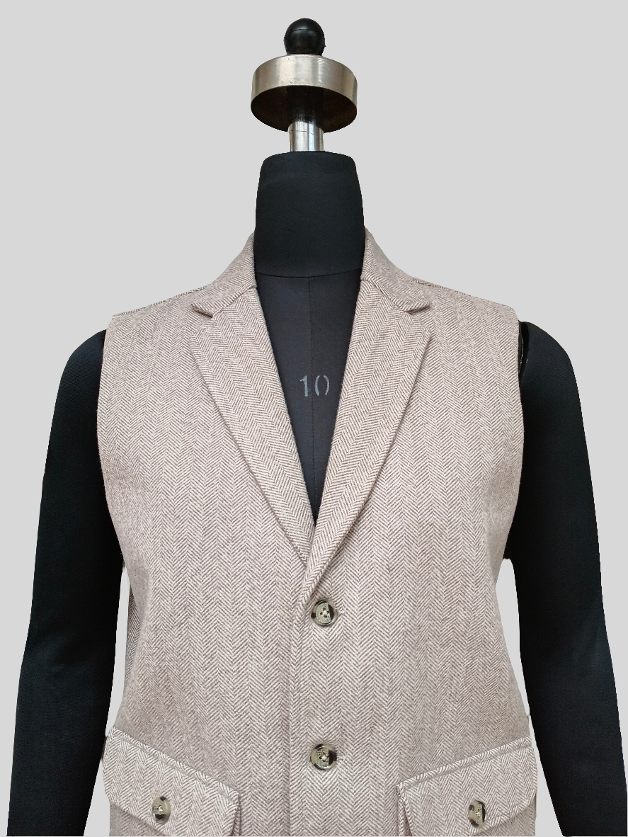 Fine wool herringbone jacket