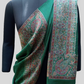 Green Self jacquard shawl with woven jamawar border