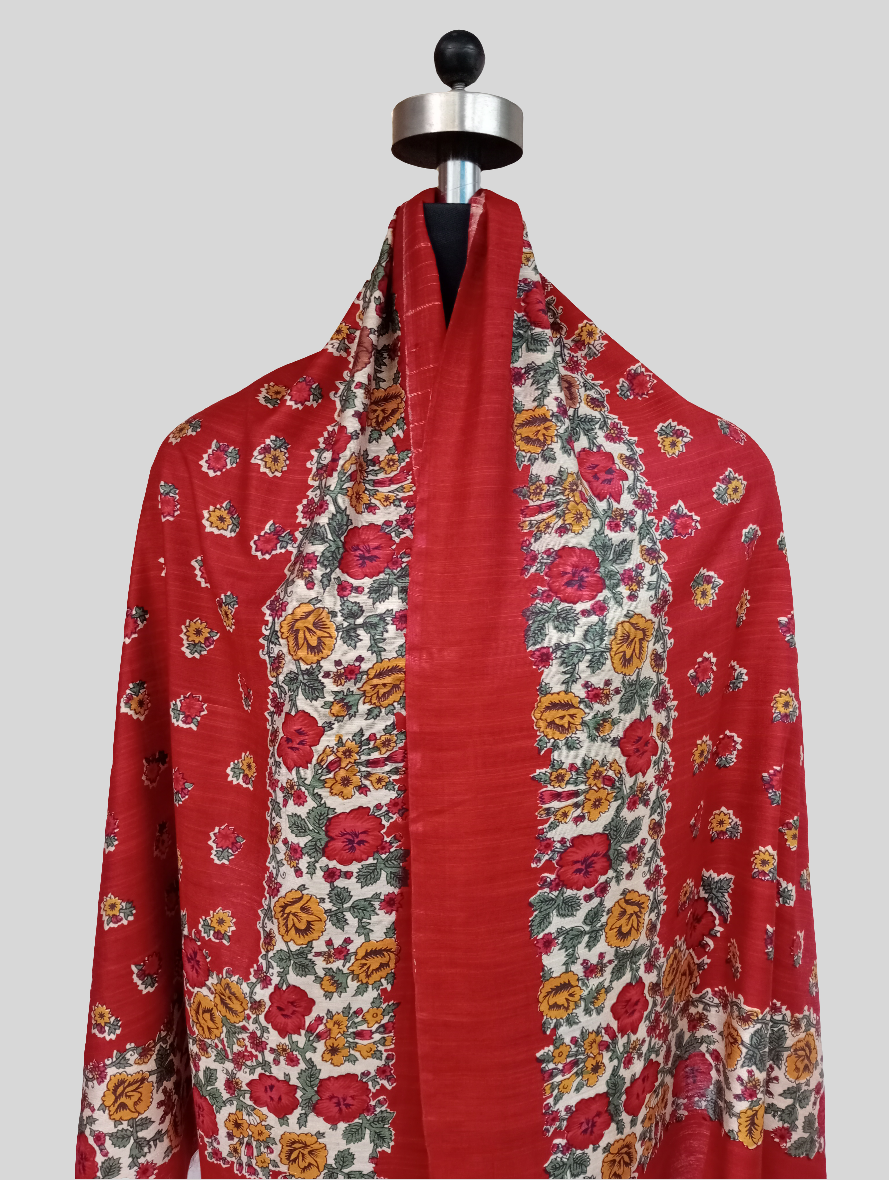 Khadi silk digital  printed stole