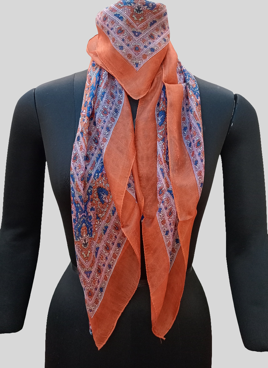 Pure silk scarf ( orange )