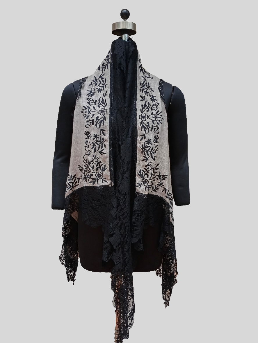 Super Fine wool embroidered lace jacket