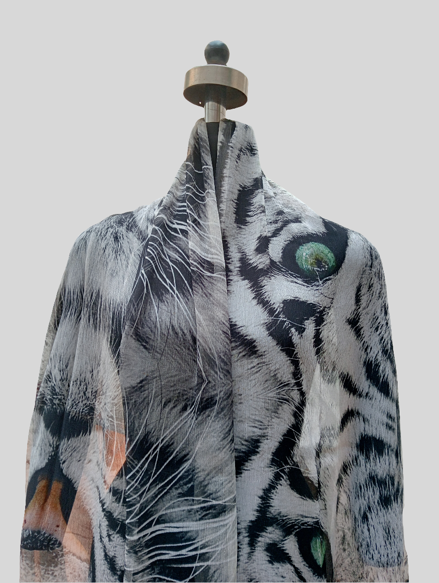 Tiger chiffon stole