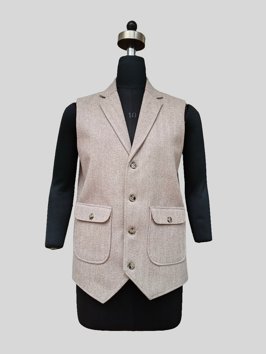 Fine wool herringbone jacket