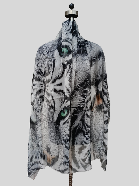 Tiger chiffon stole
