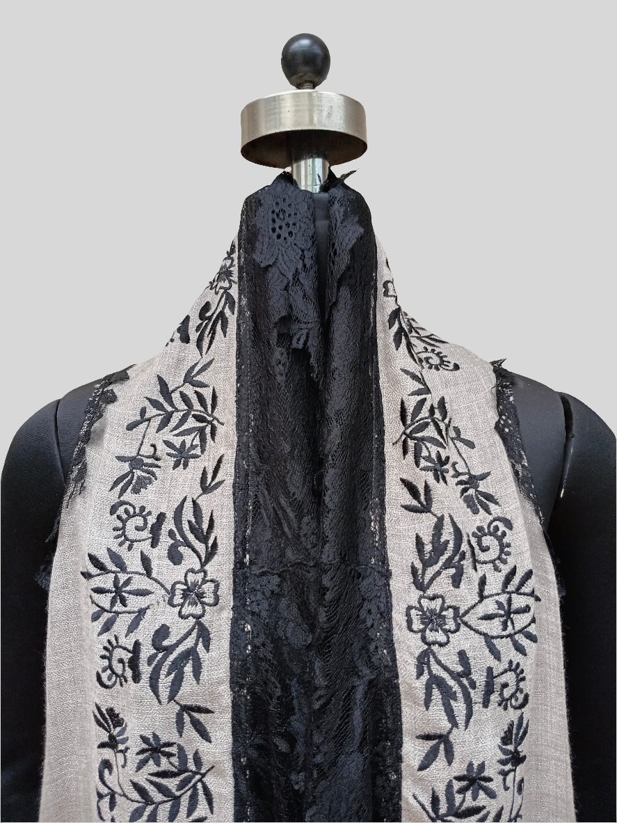 Super Fine wool embroidered lace jacket