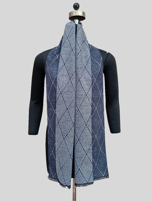 Silk wool reversible stole