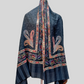Self jacquard shawl with a chinar design jamawar border