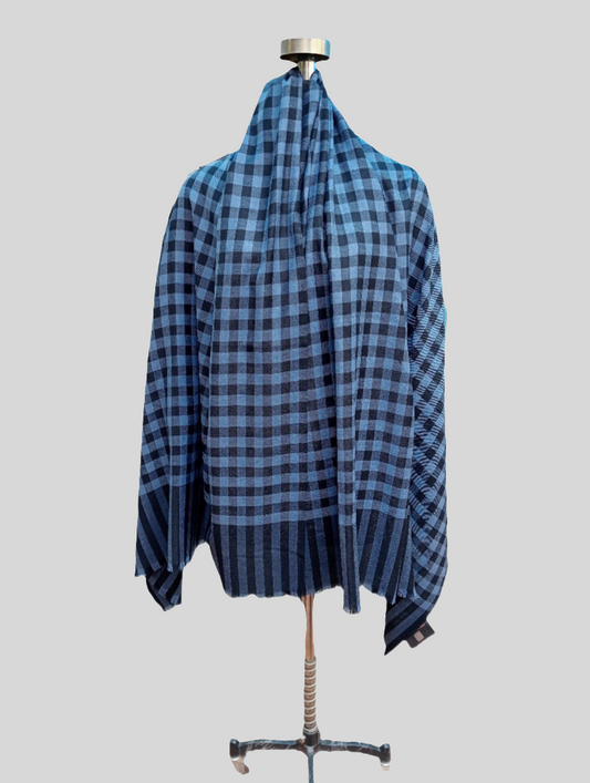 Ladies blue check shawl