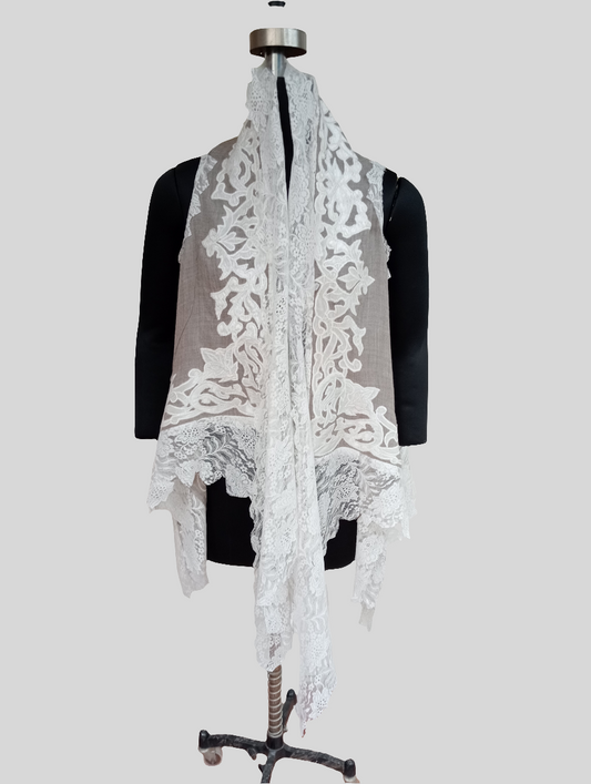 Super Fine wool velvet Applique work lace jacket