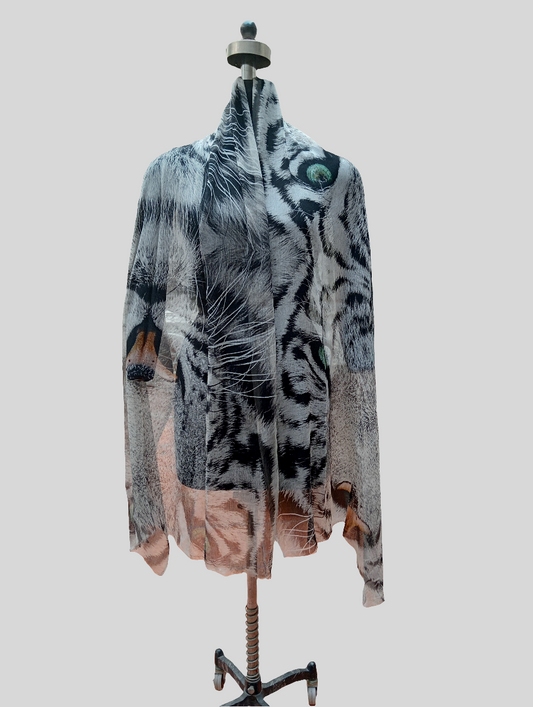 Tiger chiffon stole