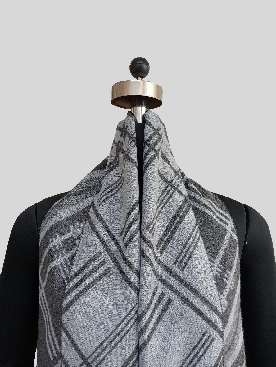 Silk wool reversible stole