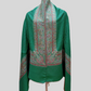 Green Self jacquard shawl with woven jamawar border