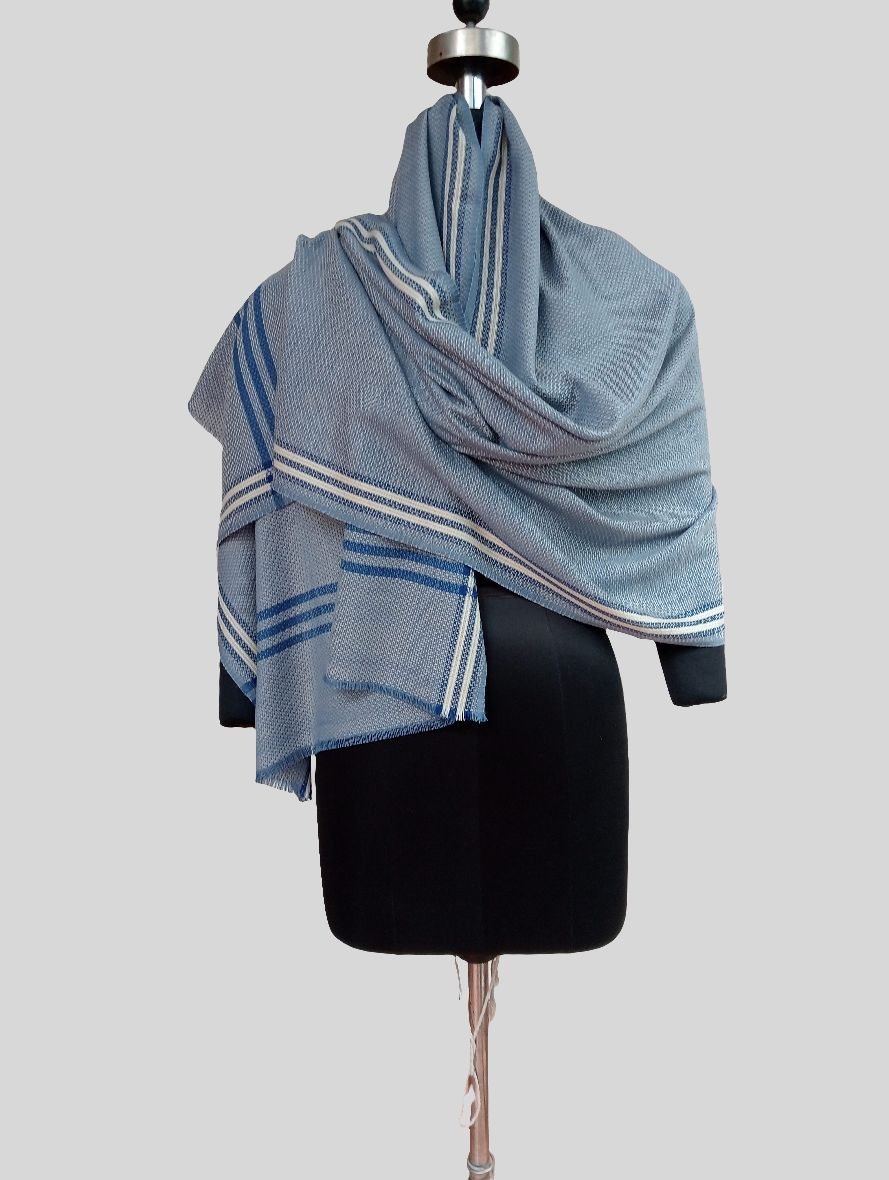 Ladies blue Striped stole