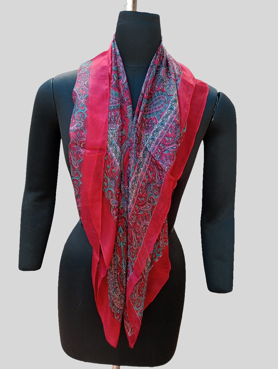 Pure silk scarf ( red )