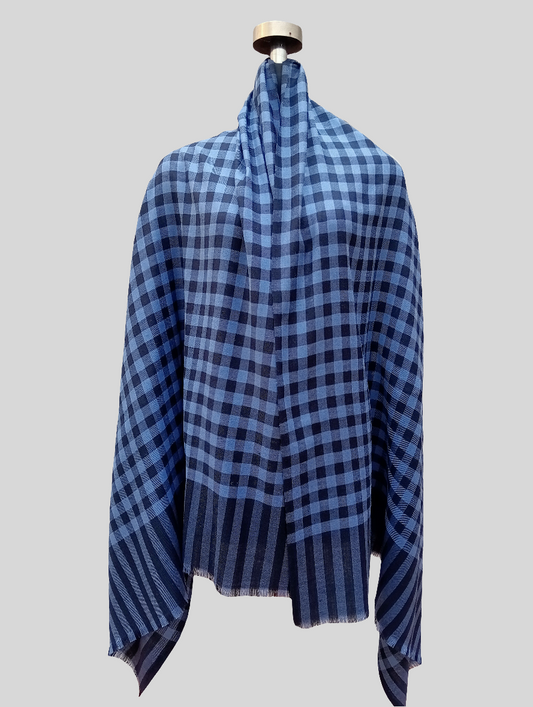 Ladies blue check shawl
