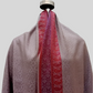 Self jacquard shawl with woven jamawar double border