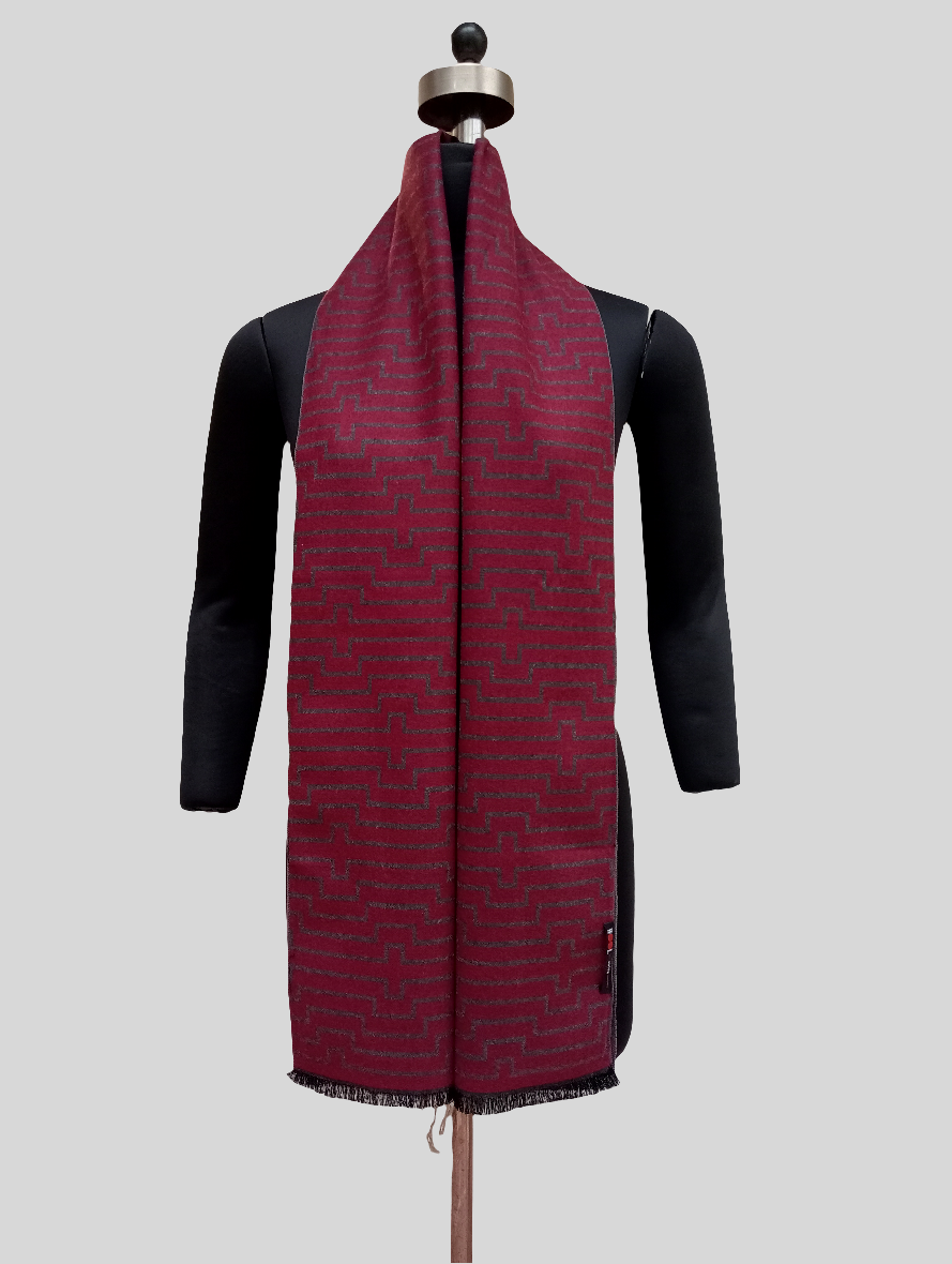 Silk wool reversible stole